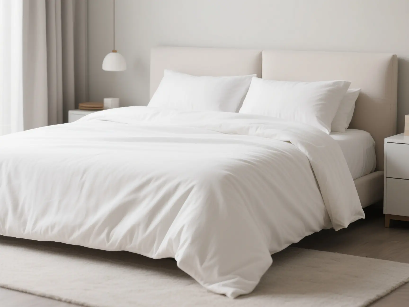 Modern-bedroom-with-microfiber-sheets-and-pillowcases-styled-for-comfort-and-elegance